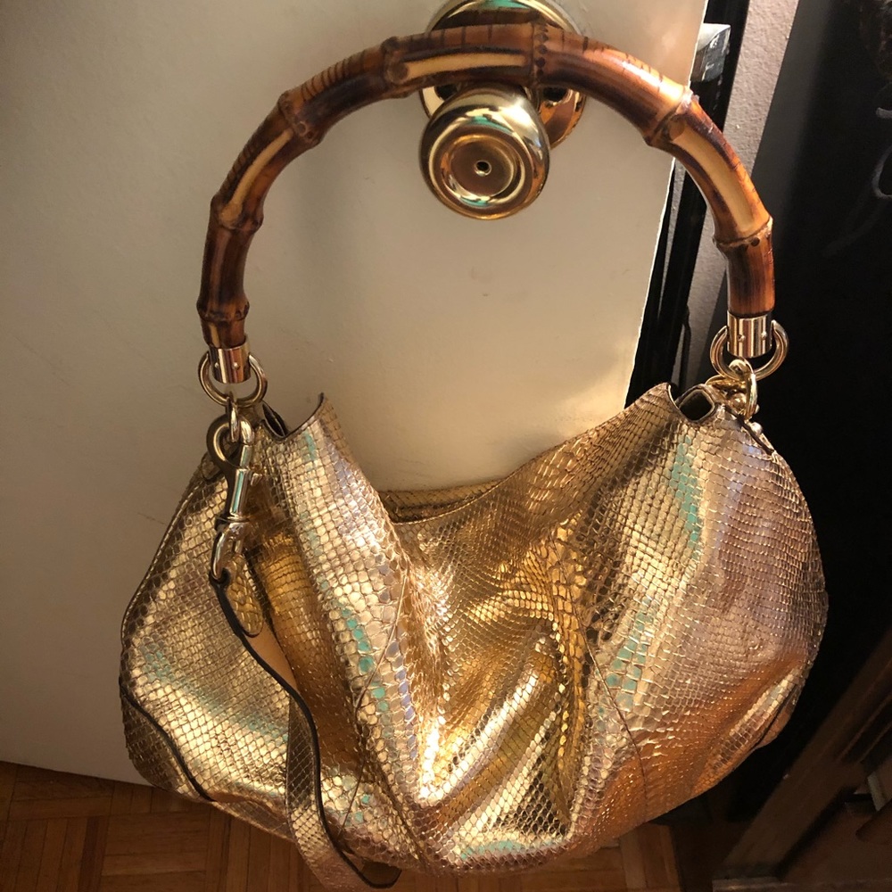 GUCCI Python Peggy Large Top Handle Bag